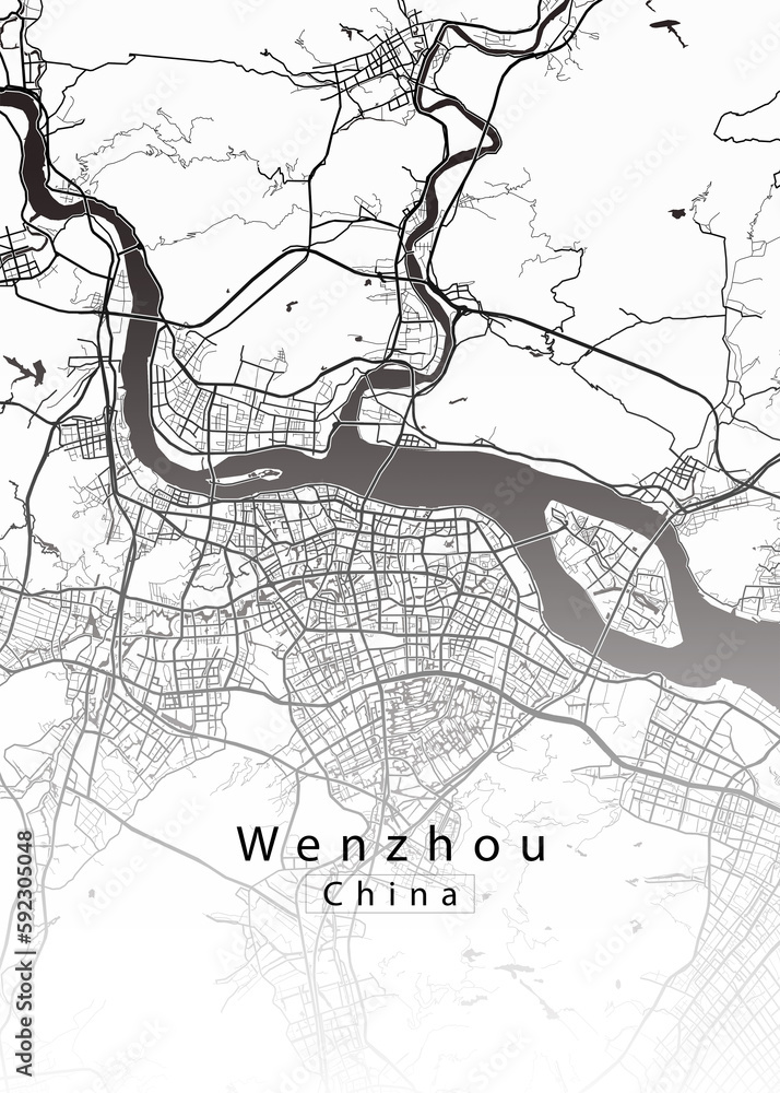 Naklejka premium Wenzhou China City Map