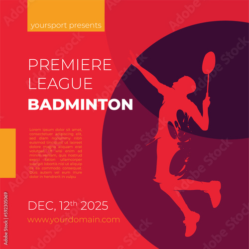 premiere league badminton flyer design