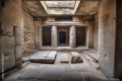 Archaeological discovery  ruins of an ancient temple or tomb  generative ai