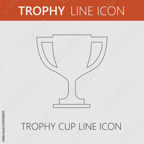 Trophy cup icon. Simple isolated linear pictogram.