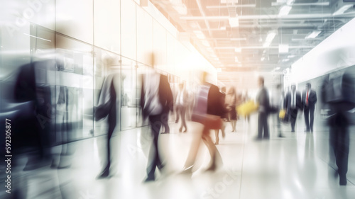business people in the city  business center abstract background blur motion