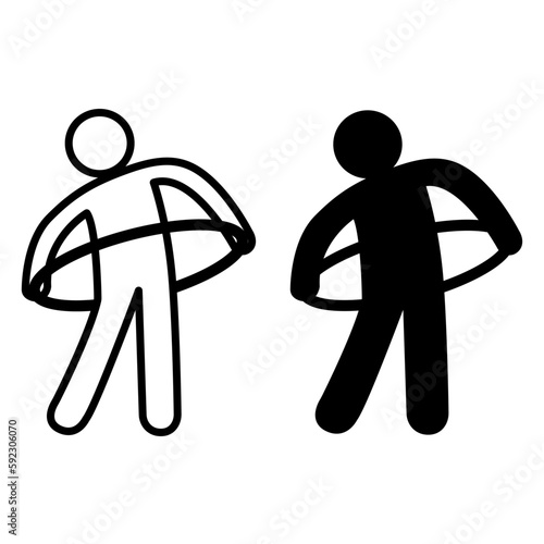 Fitness hoop icon. Vector Illustration Workout with a hula hoop. Sports Icon