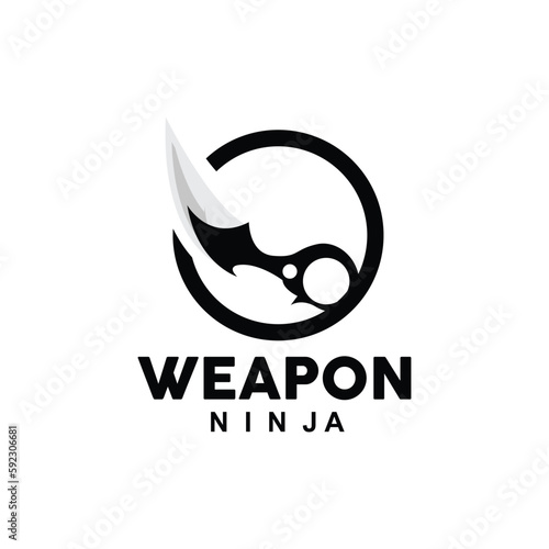 Weapon Logo, Traditional Weapon Karambit Vector, Ninja Fighting Tool Simple Design, Symbol Icon, Illustration