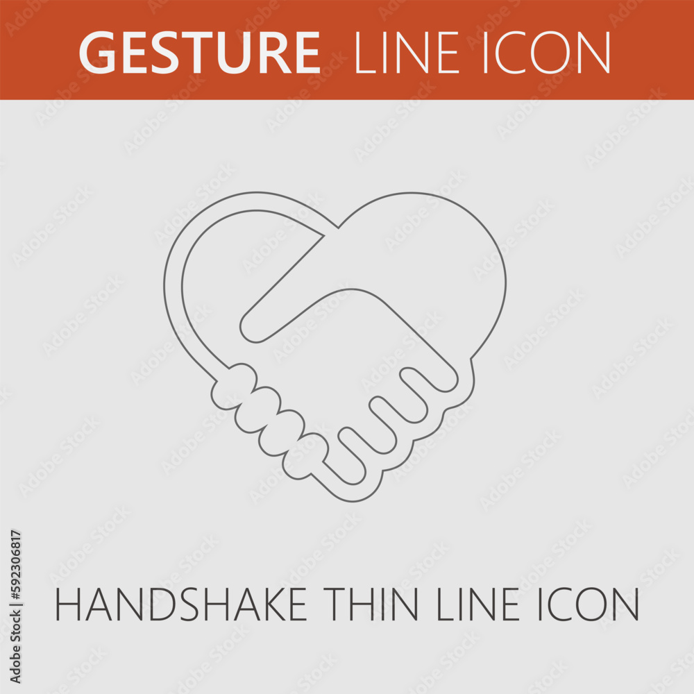 Handshake symbol forming a heart vector icon eps 10. Hands shaking.