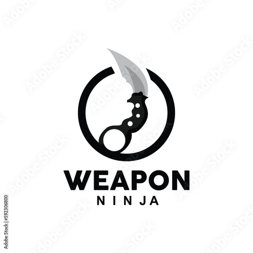 Weapon Logo, Traditional Weapon Karambit Vector, Ninja Fighting Tool Simple Design, Symbol Icon, Illustration