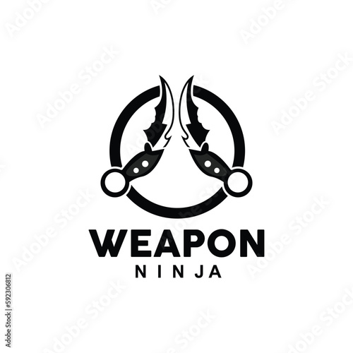 Weapon Logo, Traditional Weapon Karambit Vector, Ninja Fighting Tool Simple Design, Symbol Icon, Illustration