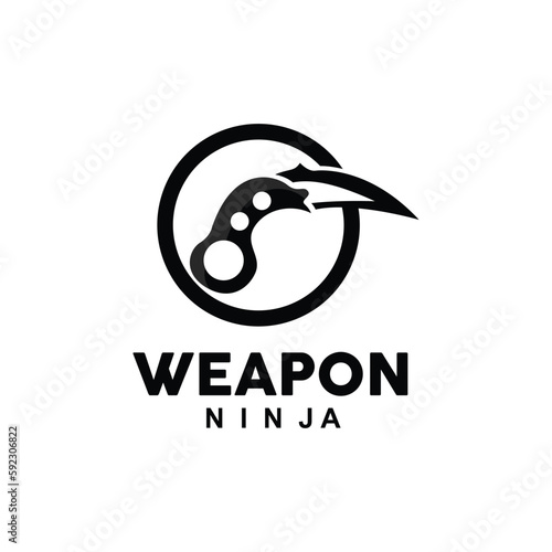 Weapon Logo, Traditional Weapon Karambit Vector, Ninja Fighting Tool Simple Design, Symbol Icon, Illustration