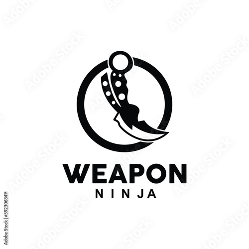 Weapon Logo, Traditional Weapon Karambit Vector, Ninja Fighting Tool Simple Design, Symbol Icon, Illustration
