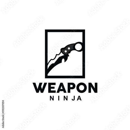 Weapon Logo, Traditional Weapon Karambit Vector, Ninja Fighting Tool Simple Design, Symbol Icon, Illustration