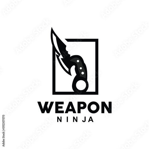Weapon Logo, Traditional Weapon Karambit Vector, Ninja Fighting Tool Simple Design, Symbol Icon, Illustration