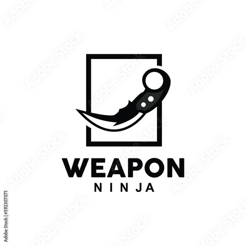 Weapon Logo, Traditional Weapon Karambit Vector, Ninja Fighting Tool Simple Design, Symbol Icon, Illustration