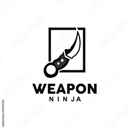 Weapon Logo, Traditional Weapon Karambit Vector, Ninja Fighting Tool Simple Design, Symbol Icon, Illustration
