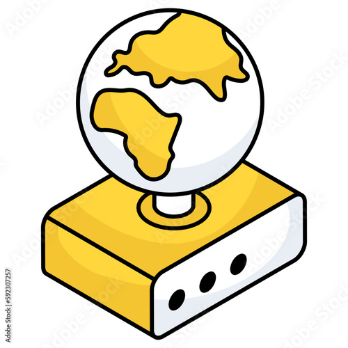 A flat icon design of global server 