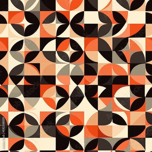 Seamless abstract geometric pattern background, AI generated