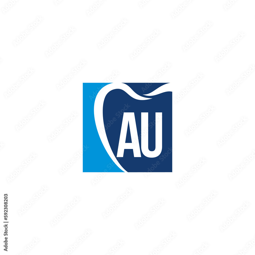 Letters AU And Tooth Logo Icon 003 Letters AU And Tooth Logo Icon 003