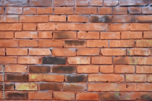 Grungy dirty orange brick wall background illustration, Stone pattern, Old bricks texture, Highly detailed Industrial pattern.