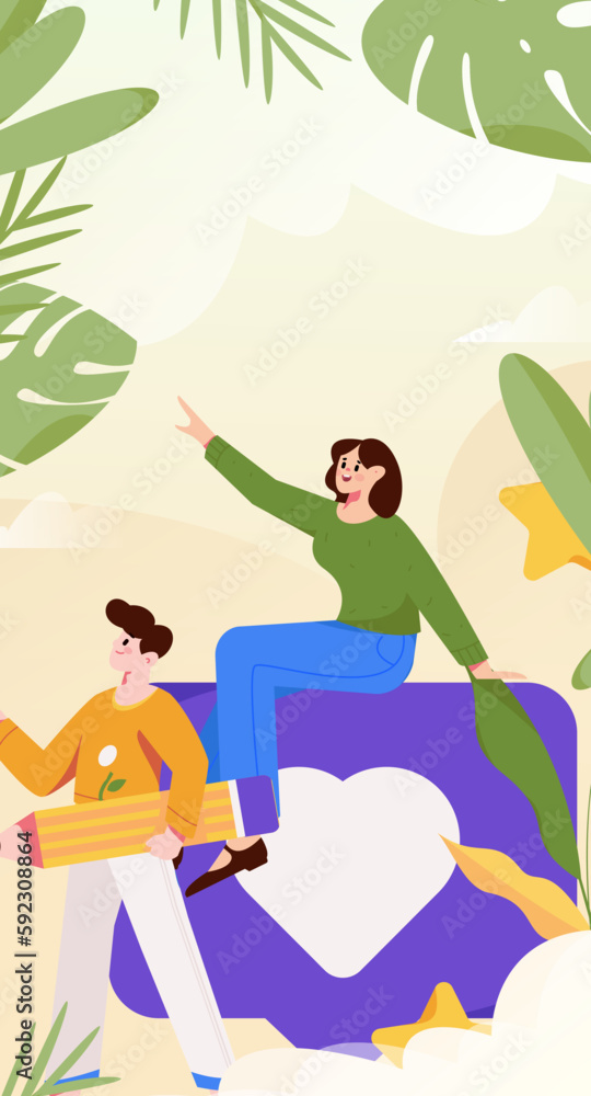 Virtual characters social communication concept business flat vector hand drawn illustration
Virtual characters social communication concept business flat vector hand drawn illustration