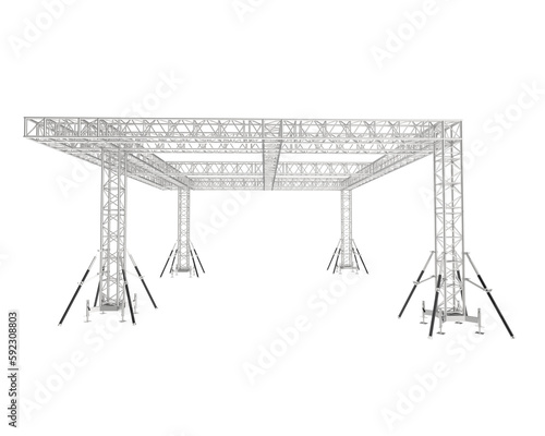 Fototapeta Naklejka Na Ścianę i Meble -  Aluminum frame structure isolated on transparent background. 3d rendering - illustration