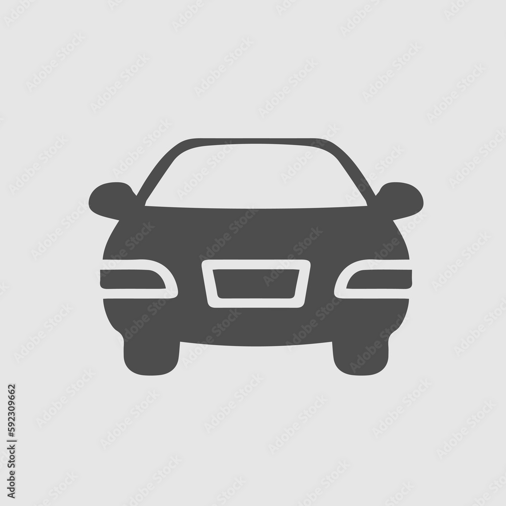 Car front vector icon. Auto speed symbol. Simple isolated pictogram. Car front vector icon. Auto speed symbol. Simple isolated pictogram.