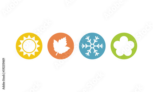 four seasons of the year logo icon concept	
