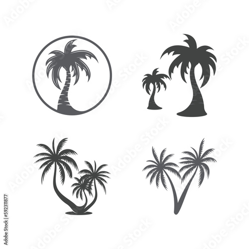 Palm tree summer logo template