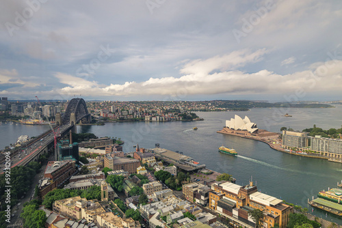 Aerial view over Sydney Harbour, Australia	