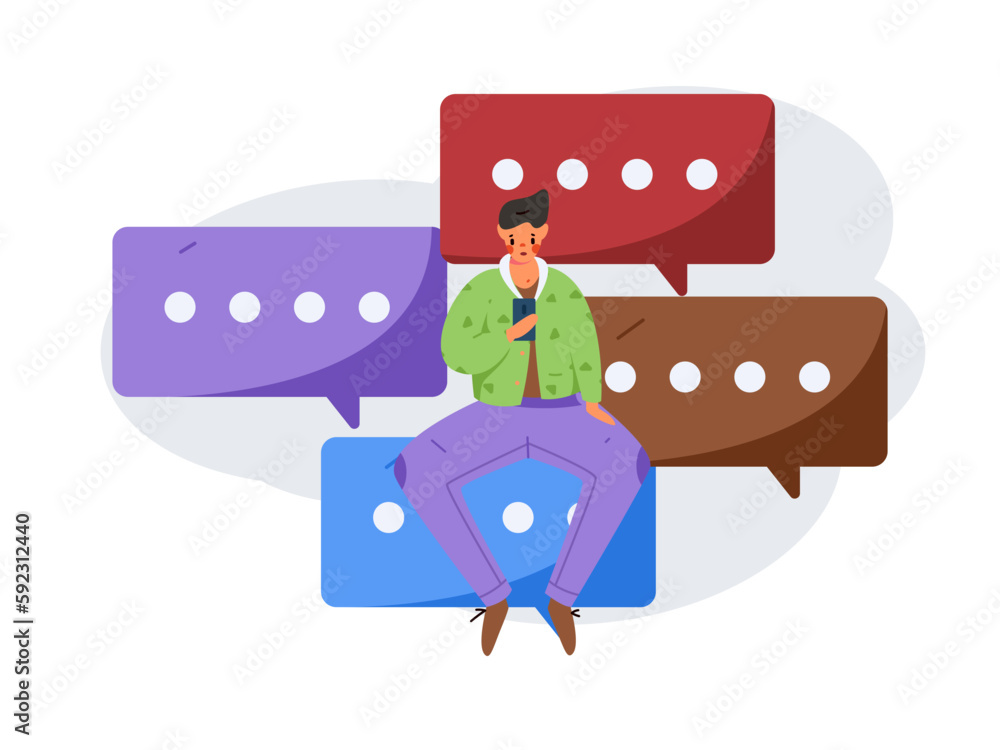 Virtual characters social communication concept business flat vector hand drawn illustration
Virtual characters social communication concept business flat vector hand drawn illustration