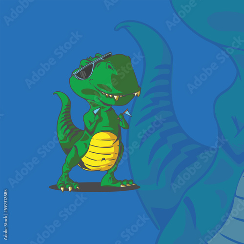 green dino rex for logo and tshirt design 01 (ID: 592312685)