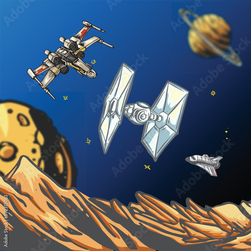  star wars space scene illustration (ID: 592313083)