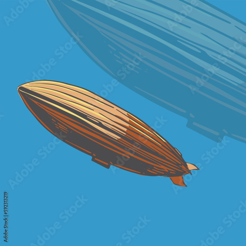 zeppelin illustration for logo and tshirt design (ID: 592313219)