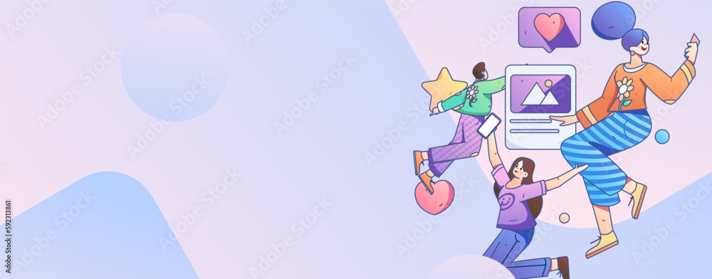 Virtual characters social communication concept business flat vector hand drawn illustration
Virtual characters social communication concept business flat vector hand drawn illustration