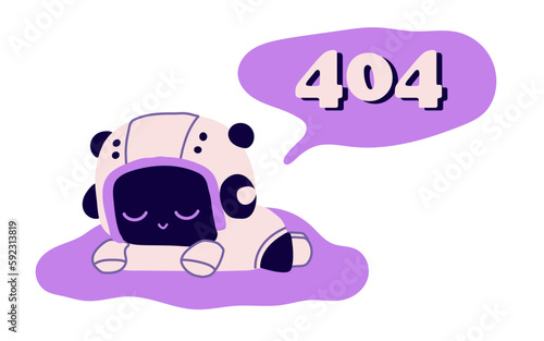404 error page design. Web site problem, failure, website access denied concept. Unavailable webpage, inaccessible network mistake. Flat graphic vector illustration isolated on white background