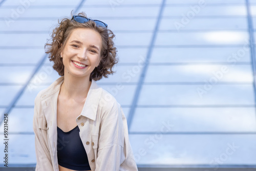Beautiful young brunette woman 20 - 25 years old. Lifestyle.