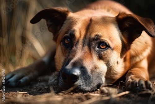 Help a Homeless Dog: The Sad Loneliness of an Abandoned Pet, Generative AI © AIGen