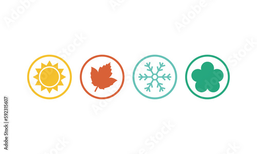 four seasons of the year logo icon concept