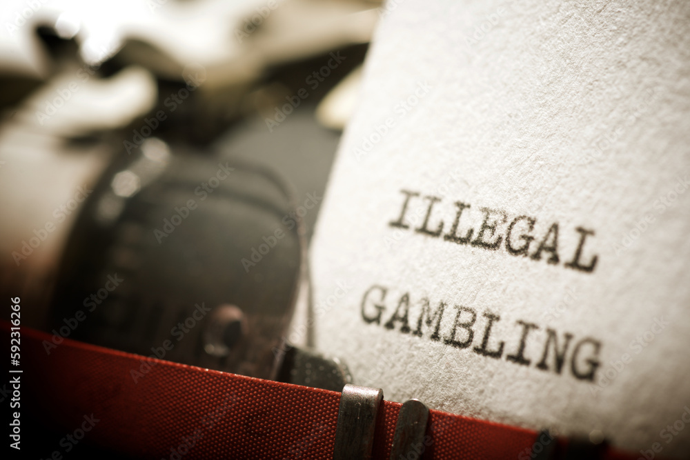 Fototapeta premium Illegal gambling text
