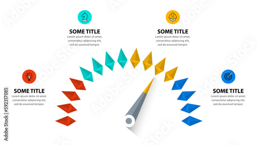 Infographic template. Circular pointer with 4 steps
