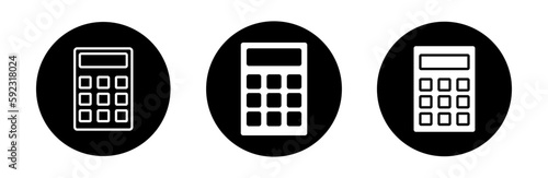 Set of modern math symbols of business icons. Mathematics calculating sign. Calculator illustration.