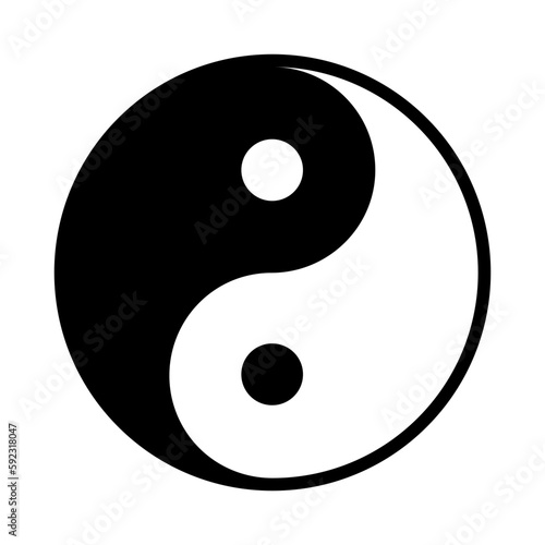 Chinese Yin Yang symbol. Isolated vector illustration. Outline vector sign.