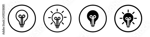 Lamp idea sign. Set of lightbulbs icons. Lamp vector icon. 