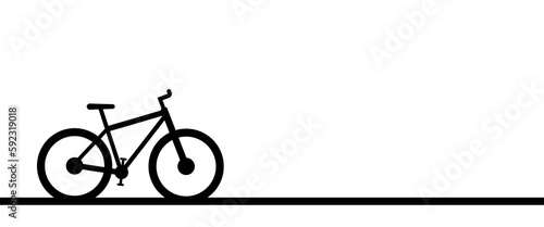 Banner with bicycle line drawing on white background, World Bicycle Day,
Continuous single line drawing, Minimalist outline vector illustration in minimalist style