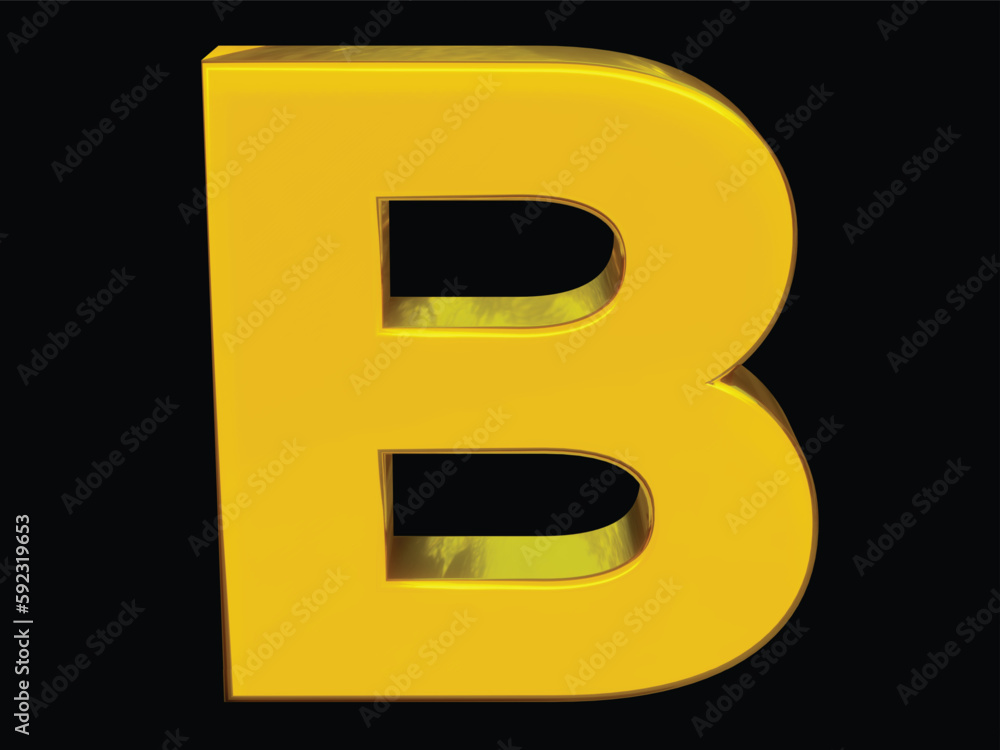 Latter B. in large yellow black background, transparent background Latter B. in large yellow black background, transparent background