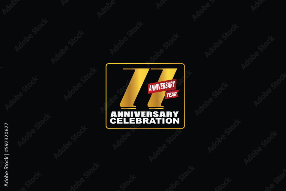 77th, 77 years, 77 year anniversary celebration rectangular abstract style logotype. anniversary with gold color isolated on black background, vector design for celebration vector 77th, 77 years, 77 year anniversary celebration rectangular abstract style logotype. anniversary with gold color isolated on black background, vector design for celebration vector