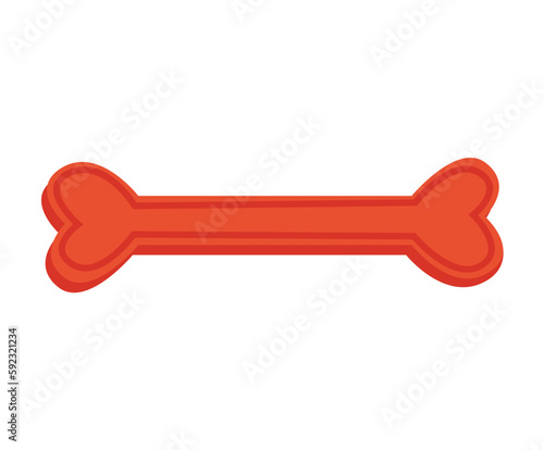 Concept Pet products set bone dog toy. This is a flat vector concept cartoon design featuring a pet product, specifically a red bone for dogs. . Vector illustration.