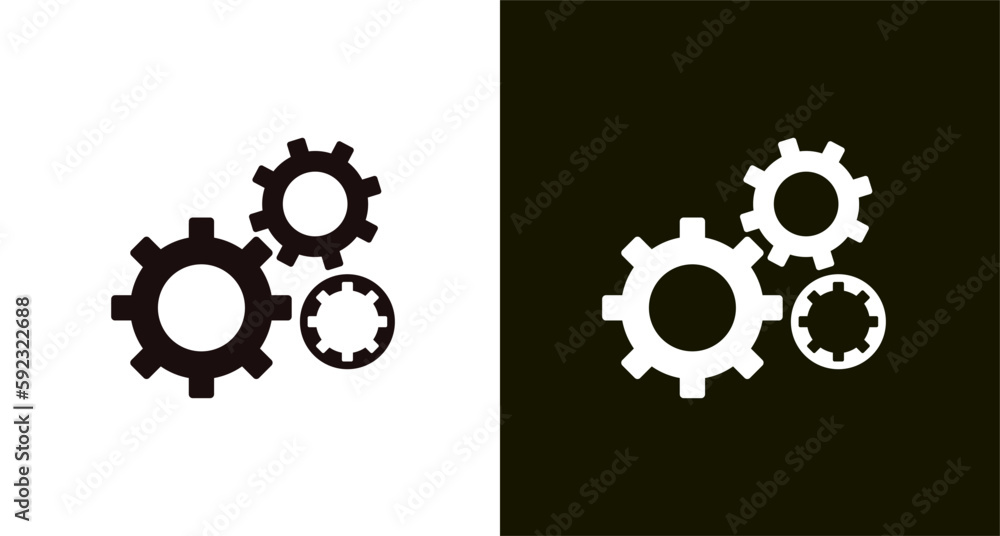 Gear logo design template vector illustration. Black gear wheel icons on white background. Gear logo design template vector illustration. Black gear wheel icons on white background.