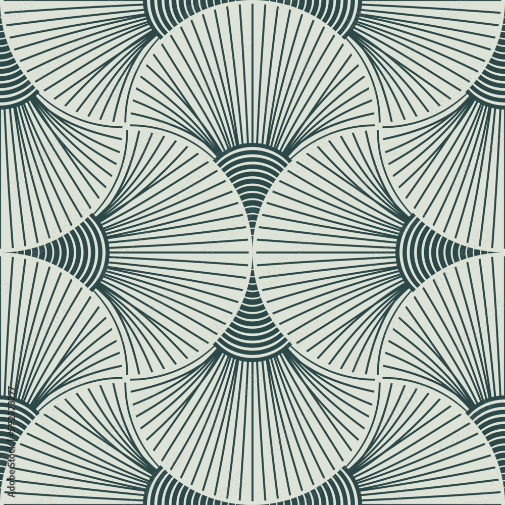 Light Green Moiré Effect Textured Scallop Pattern