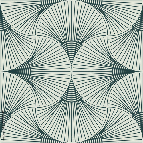 Light Green Moir   Effect Textured Scallop Pattern