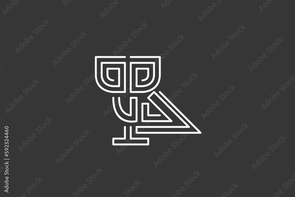 Illustration vector graphic of line art owl Illustration vector graphic of line art owl