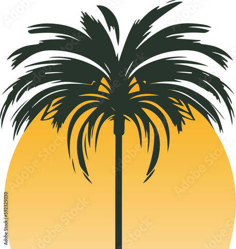 Palm logo multicolor vector illustration isolated on white background