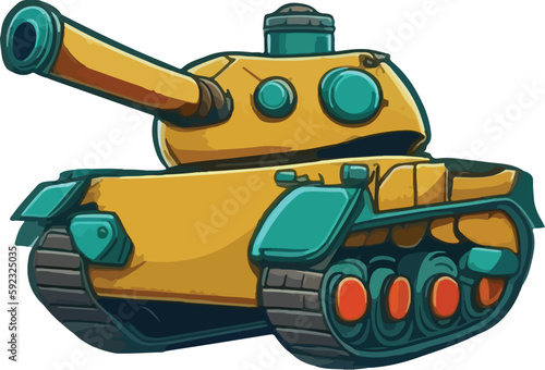 Tank multicolor vector illustration isolated on white background